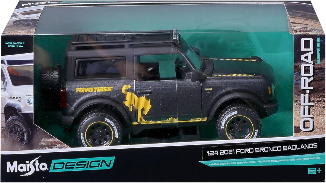 Maisto Ford Bronco Badlands Off-Road Series (2021): Modellauto im Massstab 1:24, Türen beweglich, gr