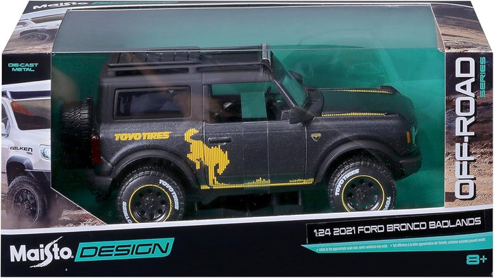 Maisto Ford Bronco Badlands Off-Road Series (2021): Modellauto im Massstab 1:24, Türen beweglich, gr