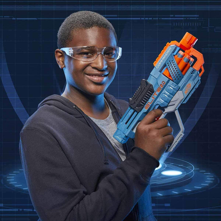 NERF Elite 2.0 Commander RD-6 Blaster, 12 Darts, 6-Dart Rotationstrommel, Tactical Rail Steckschiene