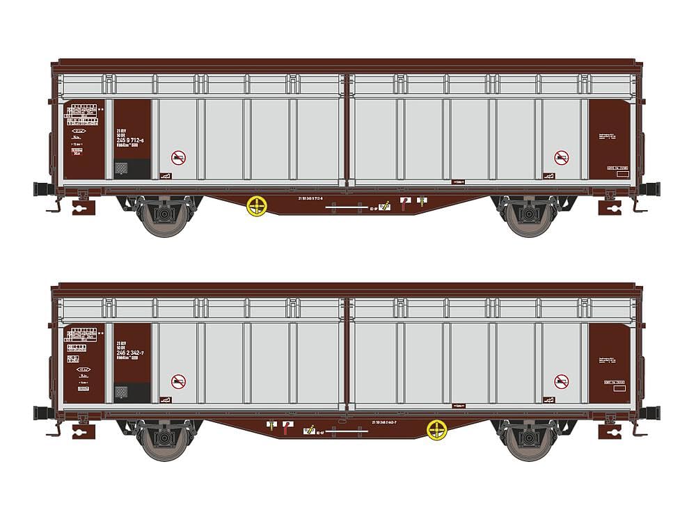 81223441-2er Set Schiebewandwagen Hbbillns DR, Ep.IV-V - Spurweite N