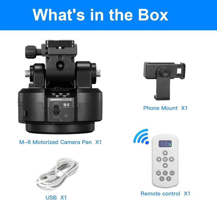 Soonpho M6 Auto Face Tracking Motorized Rotating Panoramic Tripod Head, AI Smart Face Body Tracking