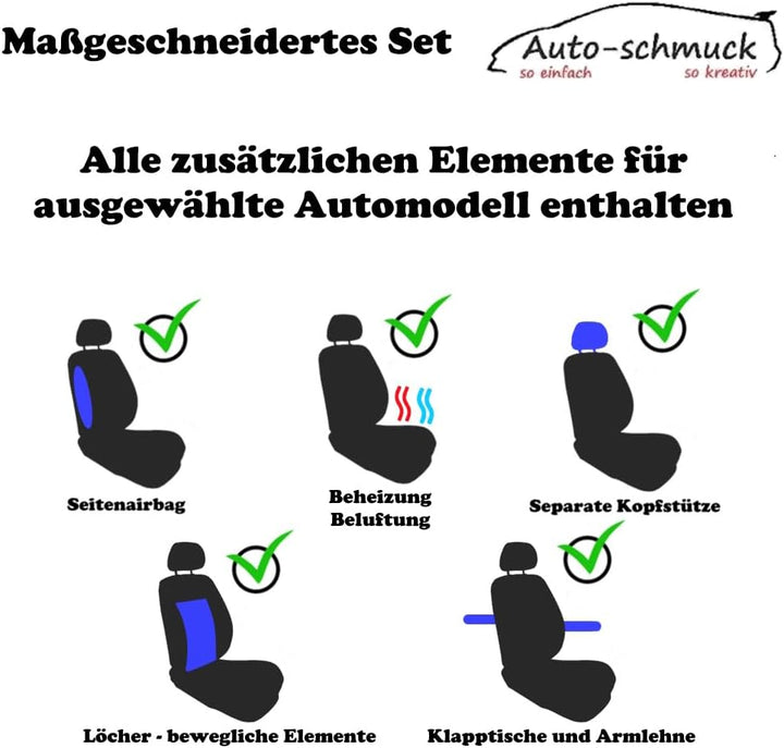 Auto-schmuck T5 Sitzbezüge nach Mass Autoplanen perfekte Passform Schonbezüge Sitzschoner Velour + S