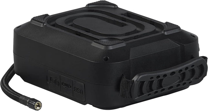 revolt Pkw Starthilfe: 4in1-Starthilfe-Powerbank, Kompressor, USB, 16 Ah, 1200A, 150 psi (Pumpe, Akk