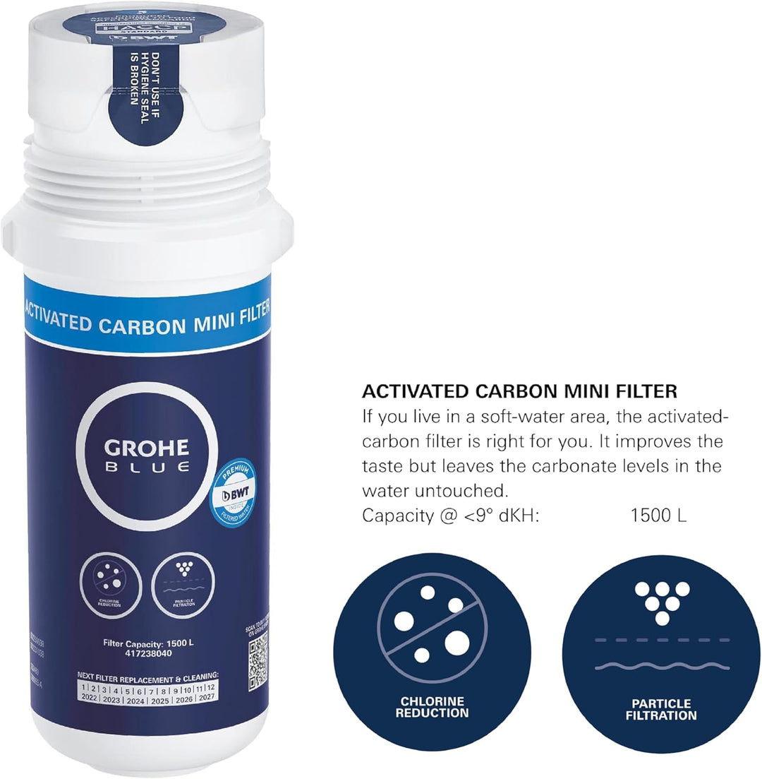 GROHE Blue Pure Start Curve - Einhand- Spültischarmatur Starter Set mit Filterfunktion (C-Auslauf, i