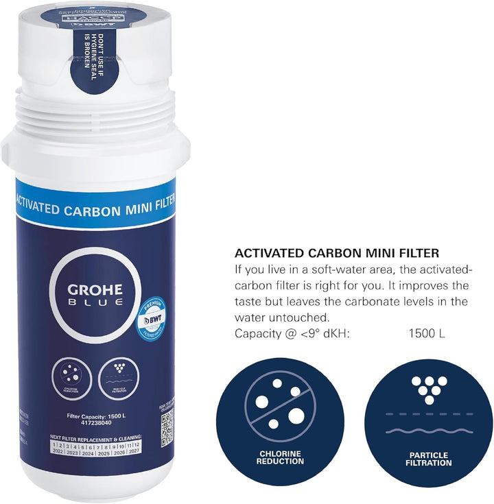 GROHE Blue Pure Start Curve - Einhand- Spültischarmatur Starter Set mit Filterfunktion (C-Auslauf, i