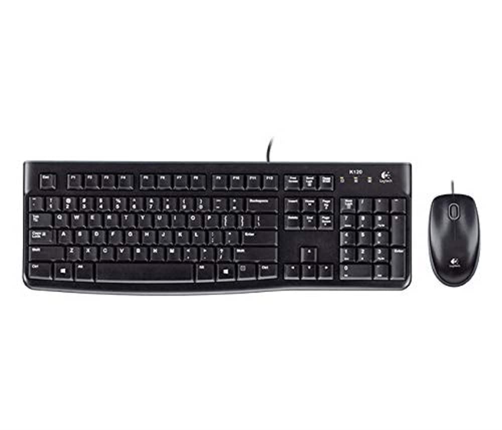 Logitech Desktop MK120 Tastatur USB QWERTZ Deutsch Schwarz - Tastaturen (Standard, Verkabelt, USB, Q