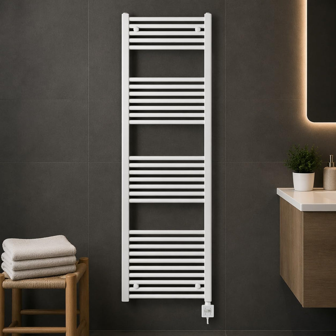 anapont elektrischer Badheizkörper 1775h x 500b - Zeitschaltuhr - Timer-Funktion - gerade - weiss -