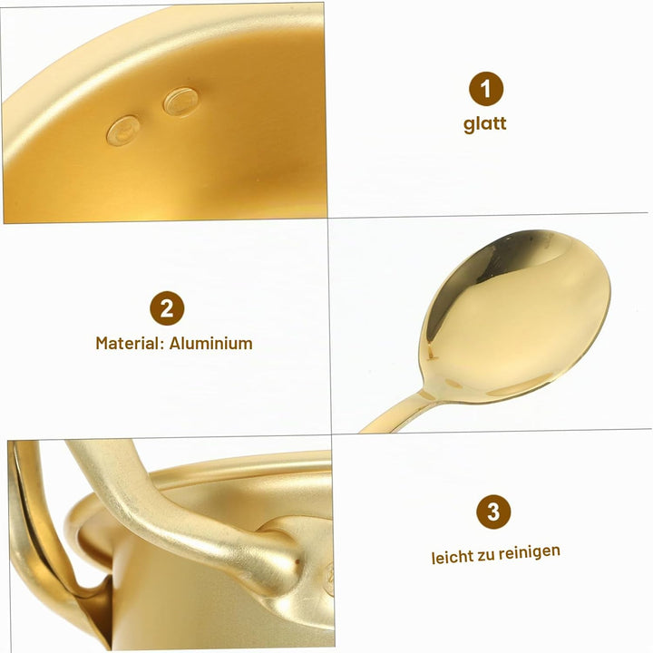 ABOOFAN Aluminium Ramen Topf 8.07In Mit Doppelgriff Und Löffel – Leichter Instant-Nudeltopf Für Camp