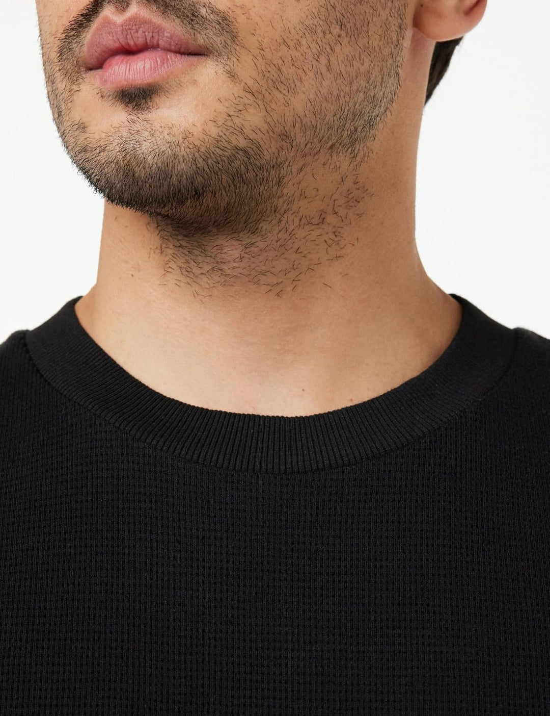 Calvin Klein Jeans Herren Langarmshirt Badge Waffle LS Tee Basic L Black (Ck Black), L Black (Ck Bla