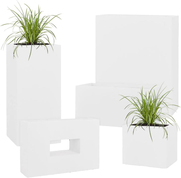 Pflanzwerk® Pflanzkübel Fiberglas Weiss Cup Ø27x26cm *Frostbeständige Blumenkübel* *Deutsche Premium