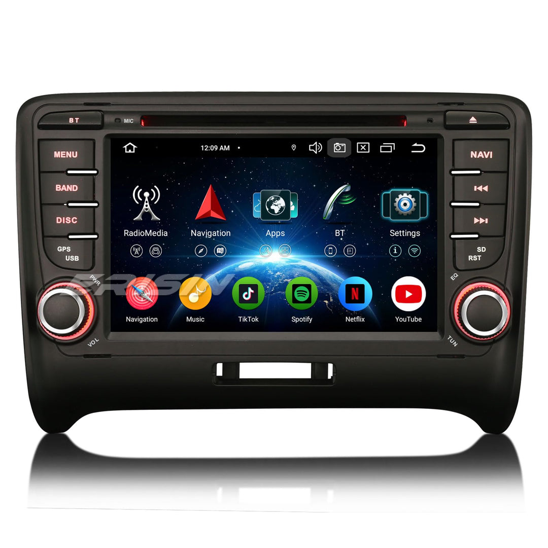 Erisin 8-Kern 4GB+64GB Android 14 Autoradio GPS Navi für Audi TT MK2 7 Zoll DVD Player Touchscreen U