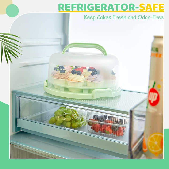 Ohuhu Kuchen Transportbox, Torten Transportbox mit Deckeln und Tragegriff, Tragbarer Tortentransport