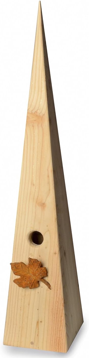 WEIDENPROFI Nistkasten, Vogelhaus mit Standfuss aus Lärchenholz, Modell Vogeldorn, Design Weinblatt: