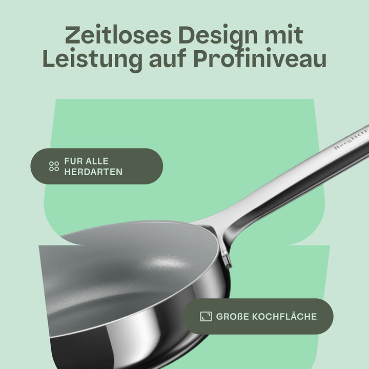 Berghoff Home Edelstahl Bratpfanne 20cm – Antihaft-Pfanne ohne PFAS – Induktionsgeeignet – kleine Pf