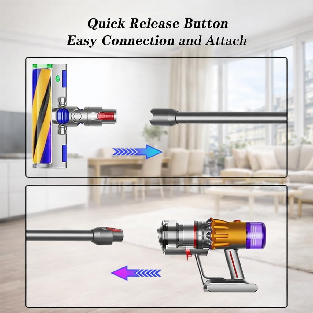 Verlängerungsrohr für Dyson V12 Detect Slim / V10 Digital Slim Stabstaubsauger, 74cm/29in Aluminium