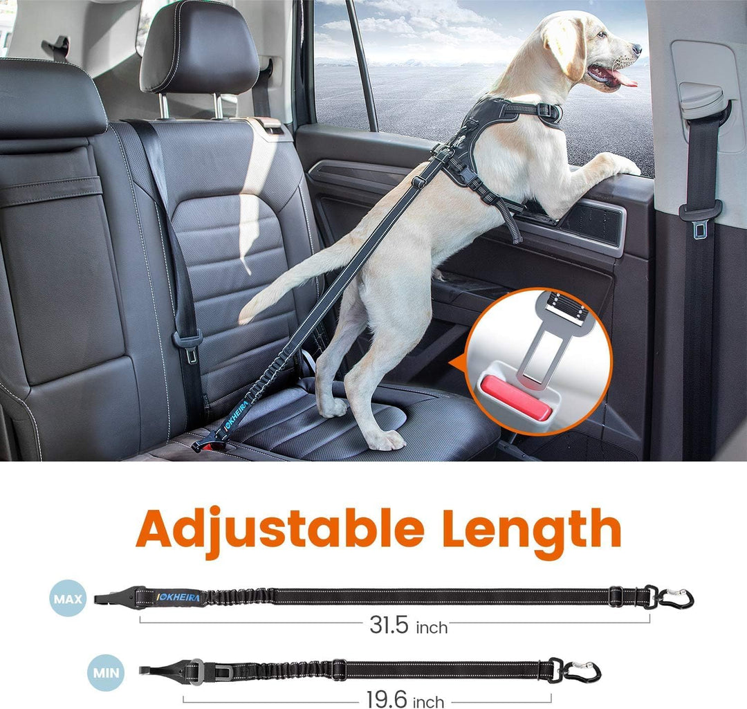 IOKHEIRA Hunde Sicherheitsgurt, Einstellbarer Hundegurt für Auto mit Universalstecker & Verriegelung