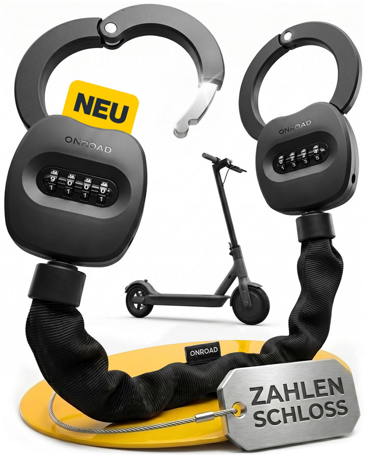E-Scooter Schloss mit Tasche SNAPSAFE - E-Roller Schloss mit Zahlencode inklusive Recovery Funktion