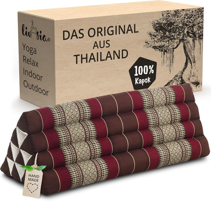 livasia Rückenstützkissen breit für Paare, Dreieckskissen für Garten und Balkon, Keilkissen mit Kapo