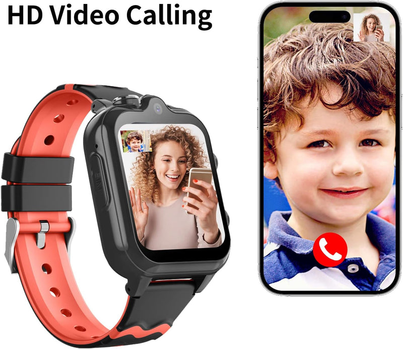 Smartwatch Kinder mit GPS und Telefon Uhr 4G WiFi Videoanruf SOS 2 Kameras Wasserdicht SMS Wecker St