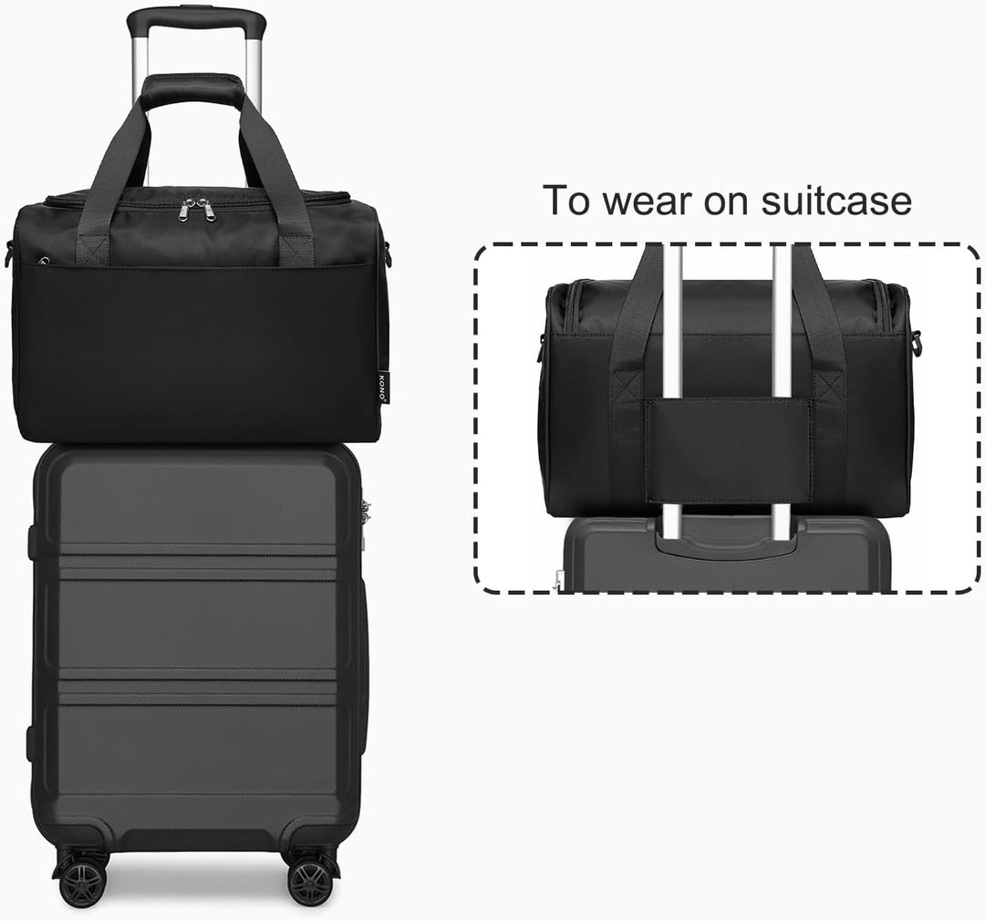 KONO 55cm Rollkoffer Handgepäck Trolley Set 2 Teilig Gepäcksets, Kleiner Koffer mit Rollen Handgepäc