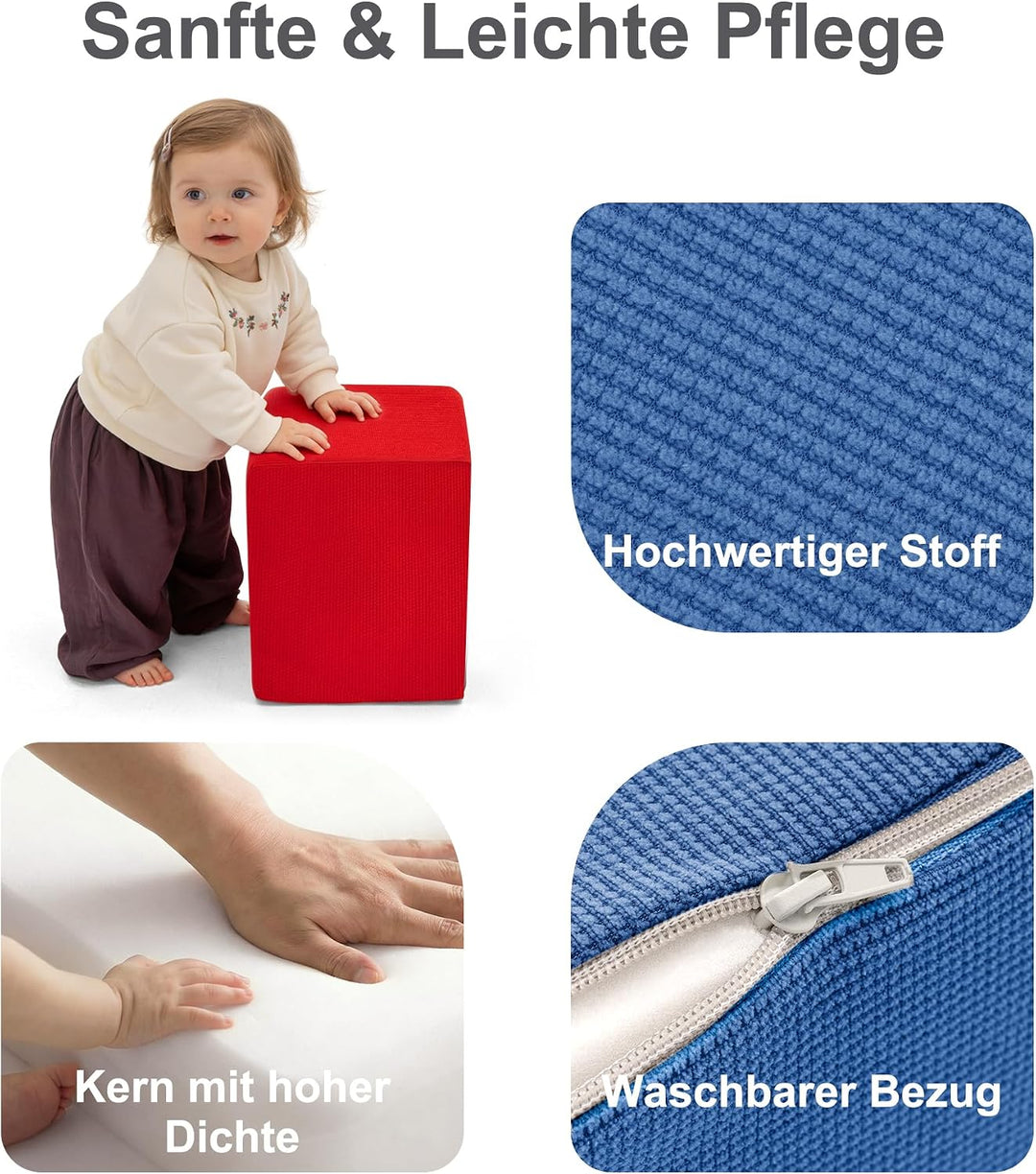Zedachica 8PCS Softbausteine Baby mit Hausförmigem Bällebad, Schaumstoff Bausteine Kinder für Indoor
