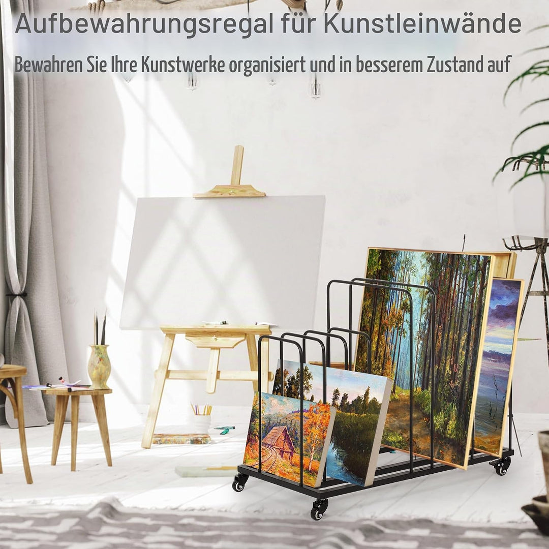 uyoyous Mobile Kunst-Trockengestell 85×69×44cm Trockengestell für Kunst Einstellbares Intervall Kuns
