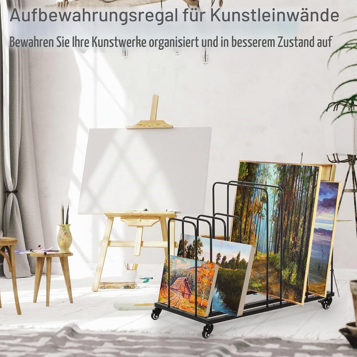 uyoyous Mobile Kunst-Trockengestell 85×69×44cm Trockengestell für Kunst Einstellbares Intervall Kuns