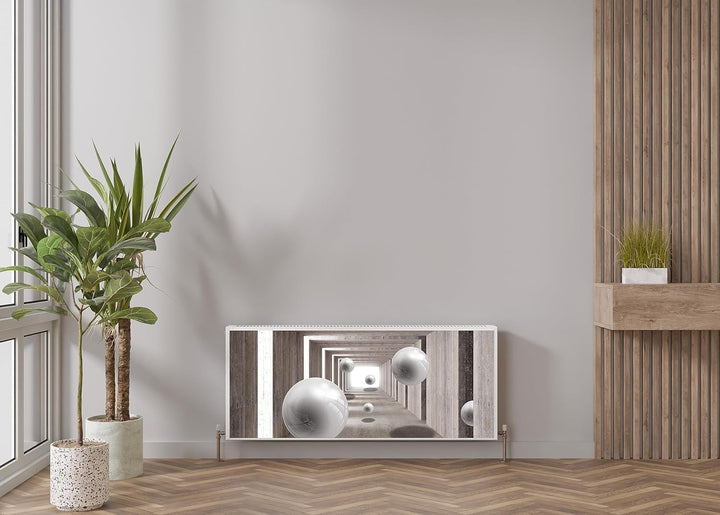Magnetische Heizkörperverkleidung - 160x60 cm - Magnet Heizkörperabdeckung - Motiv 3D-Kugeln - Wasse