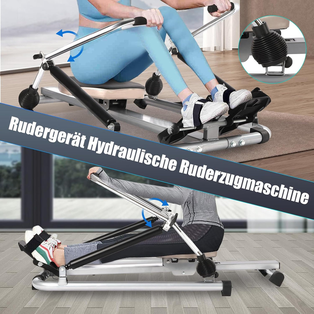 Hydraulische Voll Bewegliche Justierbare Rudermaschine Mit Weichem Sitz LCD Monitor Und Langer Schie