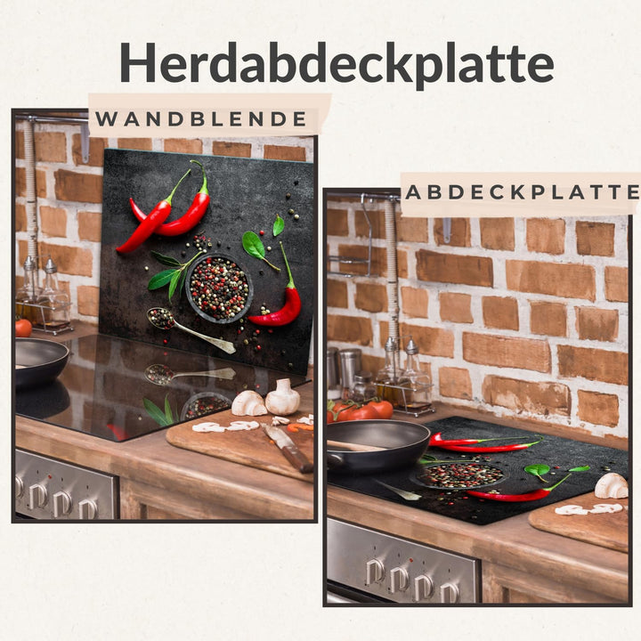 TMK ArtDeko Herdabdeckplatte 1 Teilig 60x52 cm – Spritzschutz Herdabdeckung – Herdschutz aus Sicherh