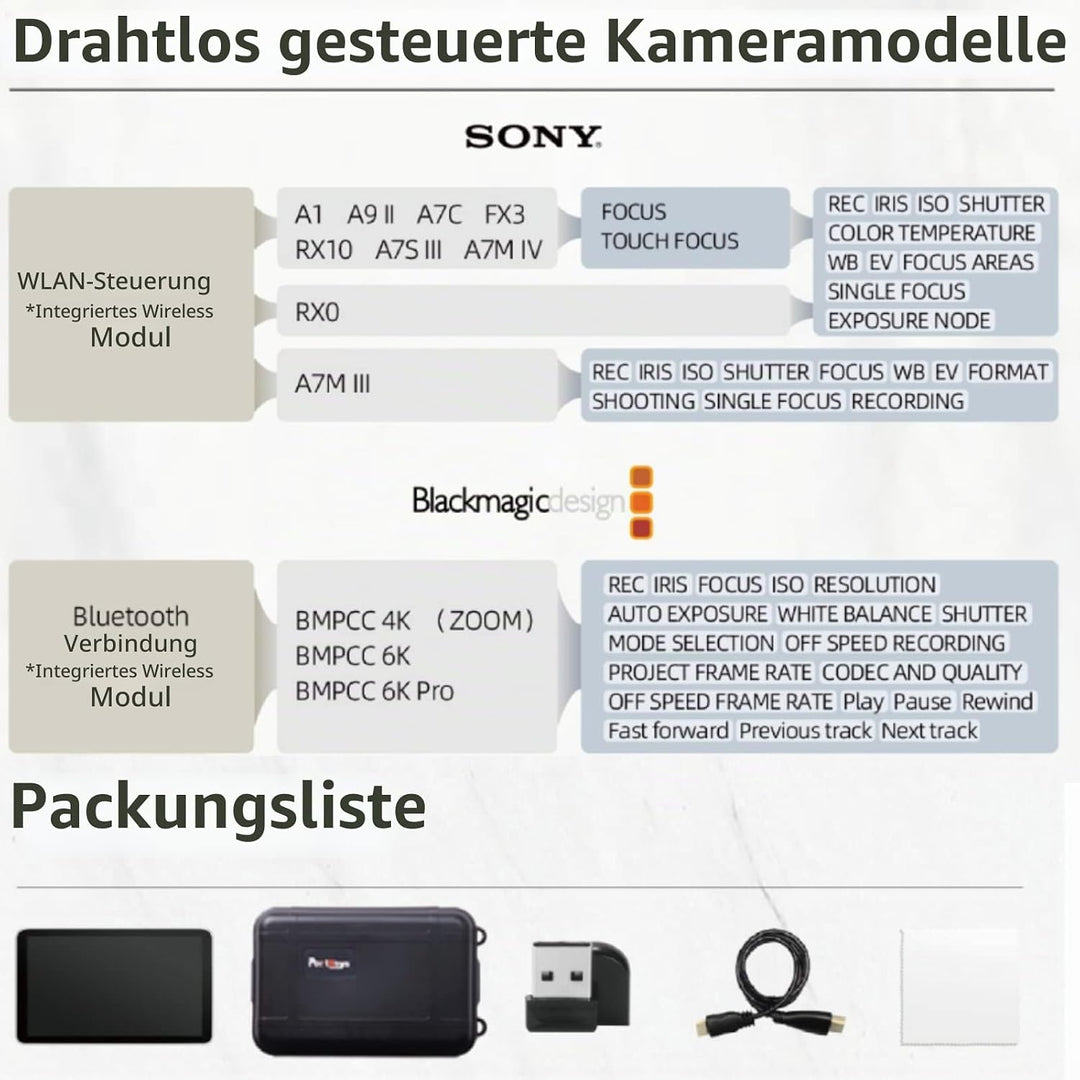 PortKeys LH7P Kameramonitor Wireless Control Kameramonitor 7" Hohe Helligkeit 4K 3D LUT Ausgang 1920