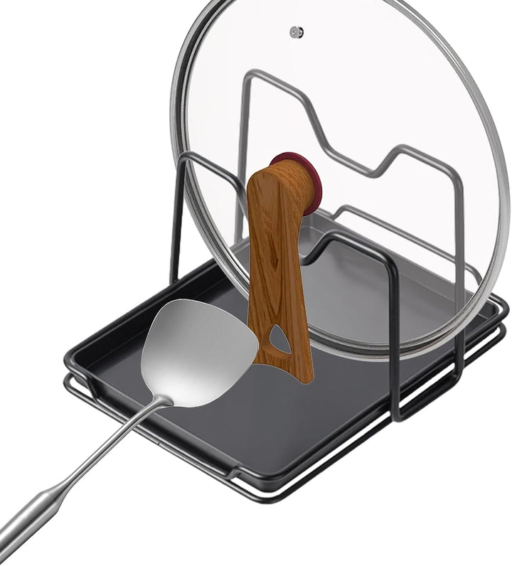 Pot Lid Organizer, Plates Rack Stand, 7.48x6.22x5.12 Inches Rustproof Shelf Holder, Space Saving Kit