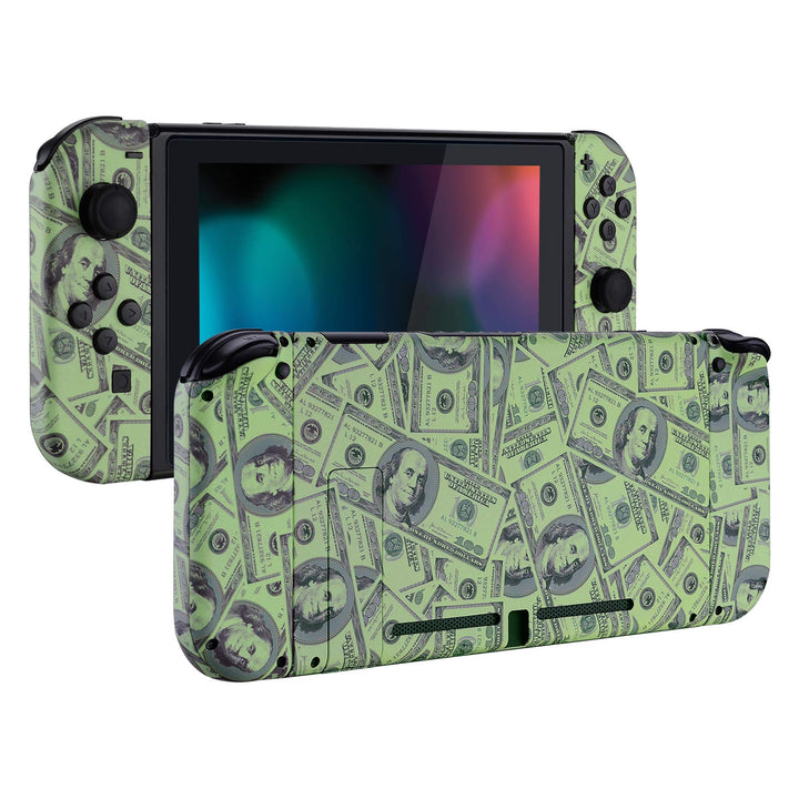 eXtremeRate Hülle Case für Nintendo Switch Joycon/Konsole, Rückgehäuse&Kickstand für Switch Console,