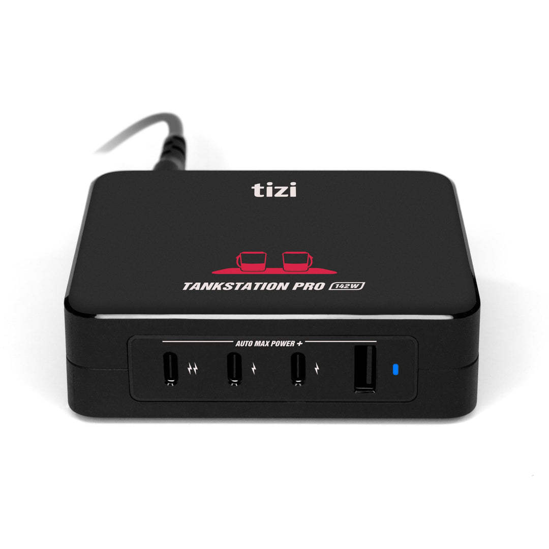 tizi Tankstation Pro (142W) - 4 Anschlüsse Ladegerät, neueste GaN Power Delivery, 4-Port USB-C PD Ne
