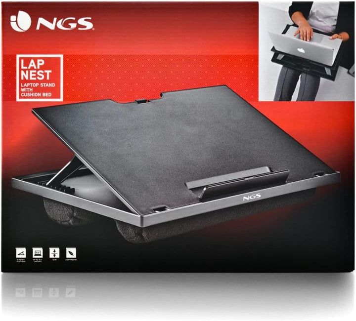NGS LAPNEST - Multifunktionaler und ergonomischer Laptopständer für Laptops bis zu 15,6" mit gepolst