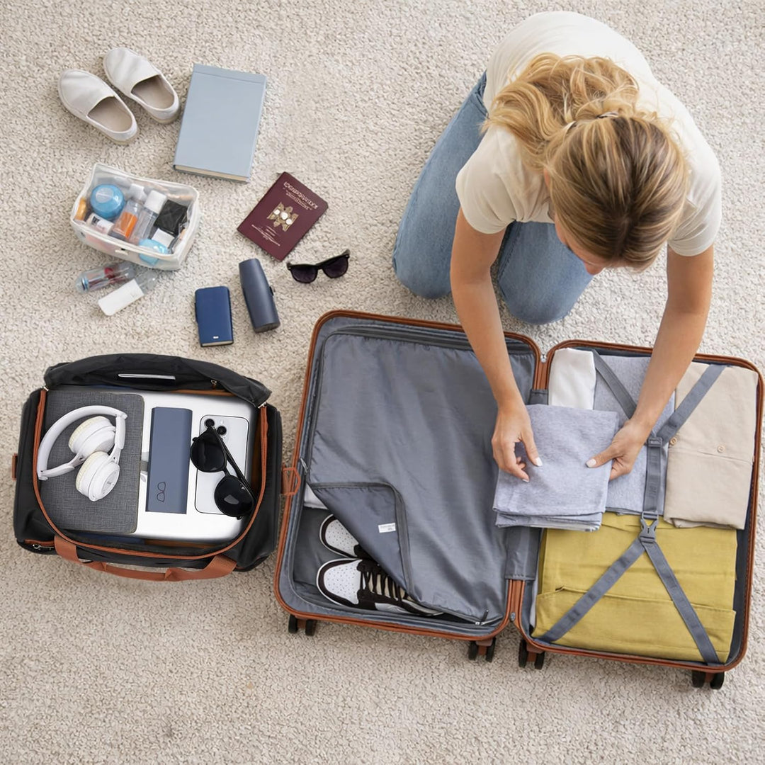 KONO Mittelgross Reisekoffer Rollkoffer Set Gepäcksets 2 Teilig, 65cm Mittelgross Trolley Koffer mit