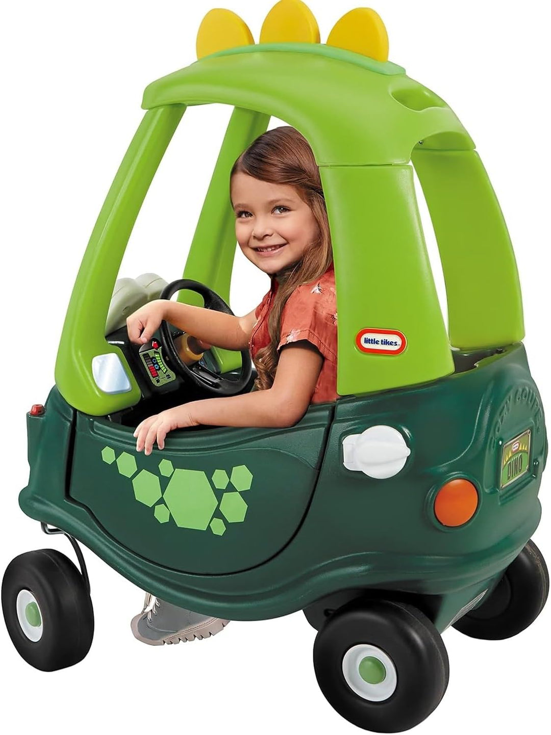 Little Tikes Cozy Coupé Dino - Rutschfahrzeug Kleinkinder - Mit Tür, entfernbarer Bodenplatte und Hu