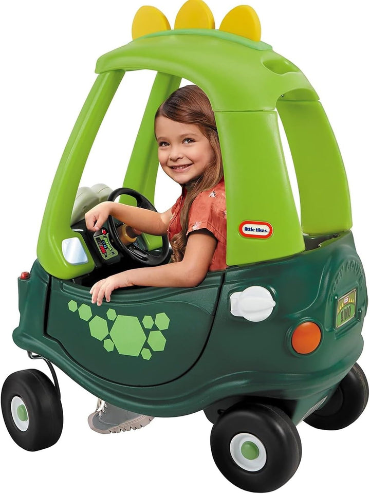 Little Tikes Cozy Coupé Dino - Rutschfahrzeug Kleinkinder - Mit Tür, entfernbarer Bodenplatte und Hu