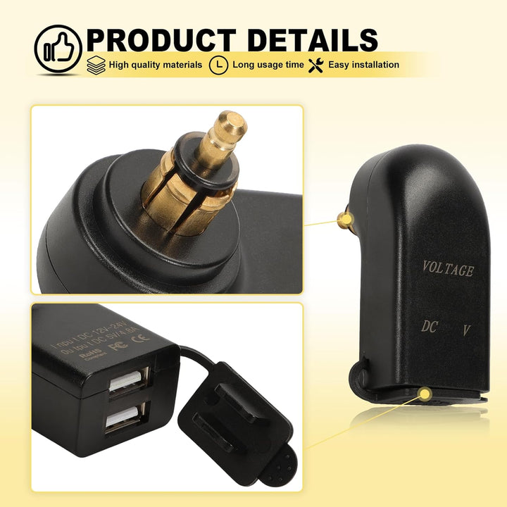 Motorrad Ladegerät Dual USB Anschlüssen, Für BMW F800gs, F650gs Und F700gs. Schnell Ladestecker Mit