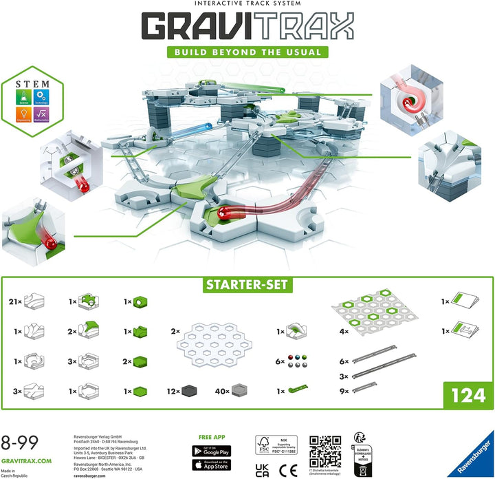 Ravensburger GraviTrax Starter-Set 22410 - Einstiegsset für deine Kugelbahn - Murmelbahn und Konstru