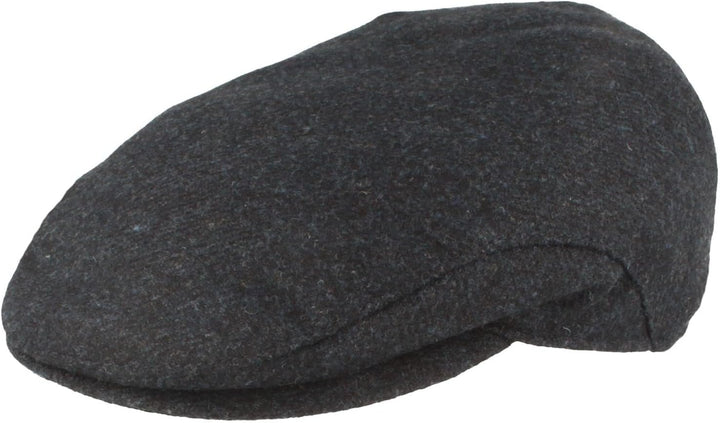 Breiter Herren Winter Schiebermütze mit Ohrenklappen Flatcap Schirmmütze 100% Wolle mit ausklappbare