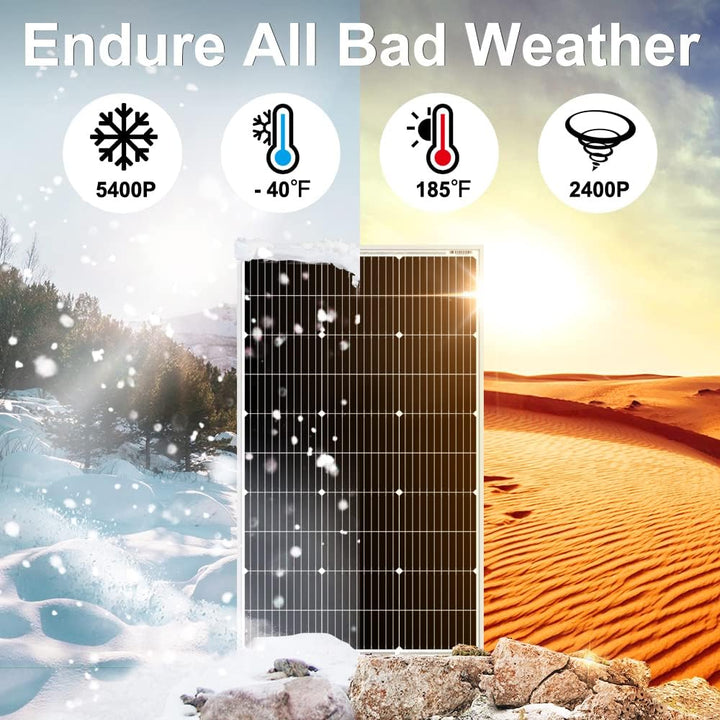 DOKIO 100W 18V Solarpanel Monokristallin - Solarmodul 100 Watt für 12V Batterien ideal für Wohnmobil