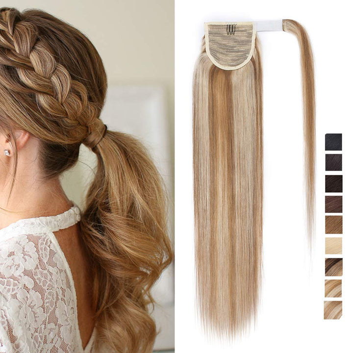 SEGO Pferdeschwanz Echthaar remy human Haarteil Zopf extensions Ponytail Haarverlängerung clip in Po
