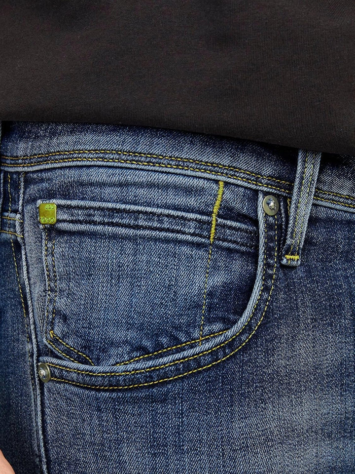 JACK & JONES Herren Jeans JJIGLENN JJFOX 50SPS CB 036 - Slim Fit Blau Blue Denim 28W / 30L Blue Deni