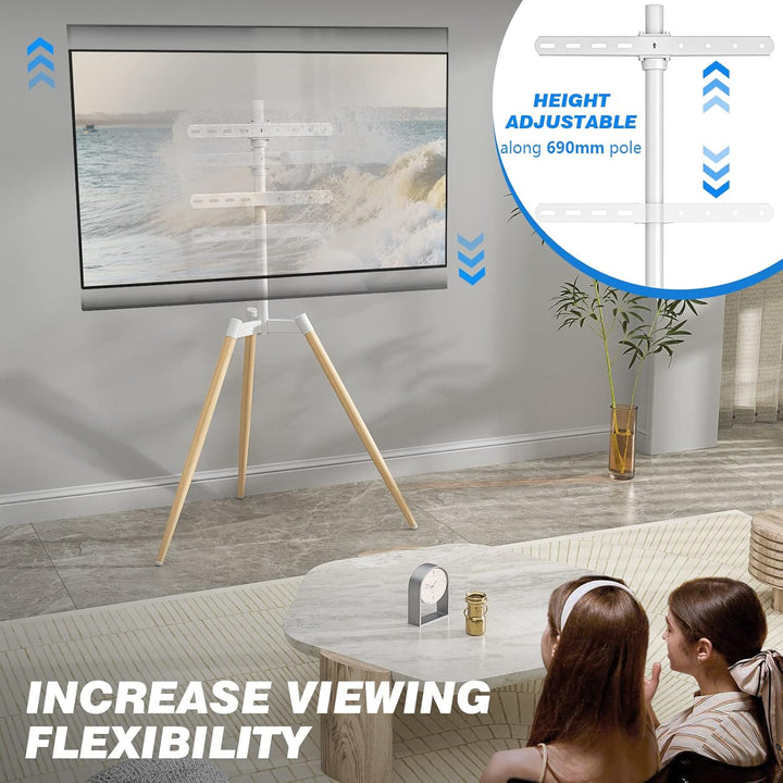 RFIVER Tripod TV Ständer Stativ Ständer Tripod Fernsehständer TV Bodenständer mit Staffelei Höhenver