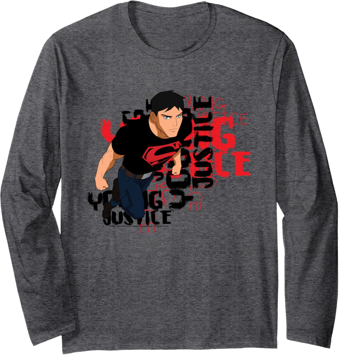 Young Justice Superboy With Logo Langarmshirt