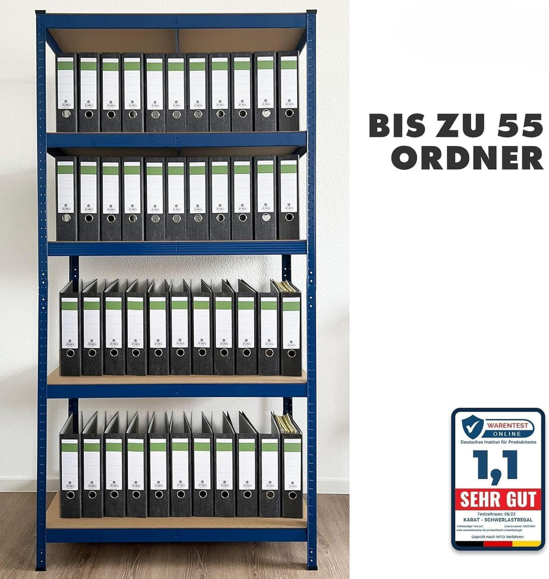 Floordirekt Schwerlastregal, 2er Set, blau 150 x 75 x 30 cm Steckregal, Kellerregal, Lagerregal, Wer