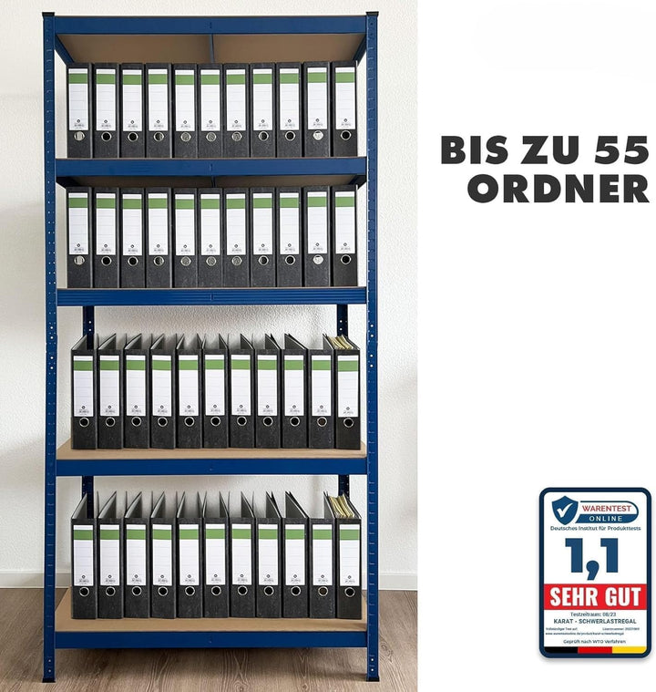 Floordirekt Schwerlastregal, 2er Set, blau 150 x 75 x 30 cm Steckregal, Kellerregal, Lagerregal, Wer