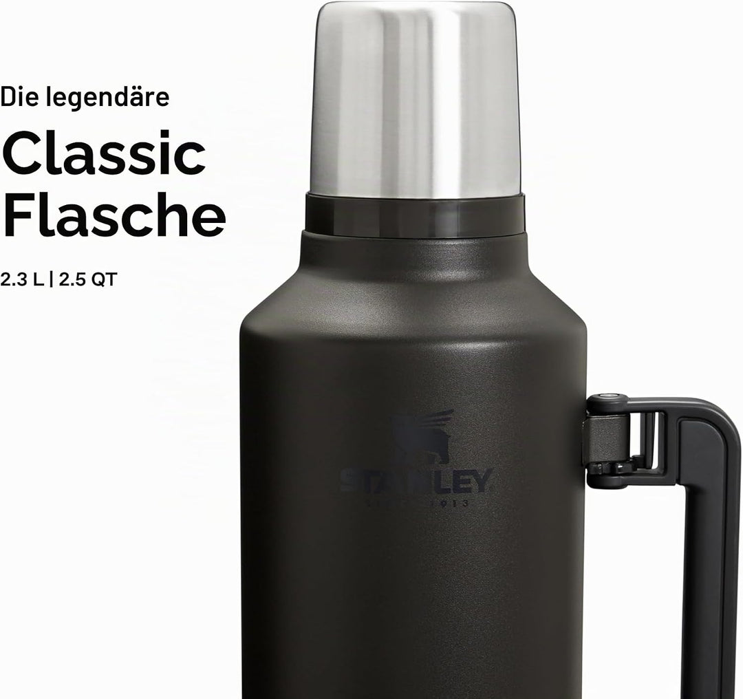Stanley 1913 Classic Legendary Thermosflasche 2.3L - Black | Hält 48 Std. heiss oder kalt - Auslaufs