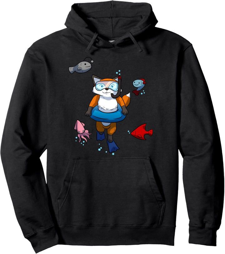 Scuba Diving Fuchs Tintenfisch Fisch Tauchen Schwimmring Pullover Hoodie